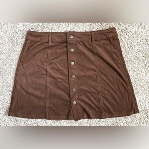 Mossimo Brown Button-Up Skirt